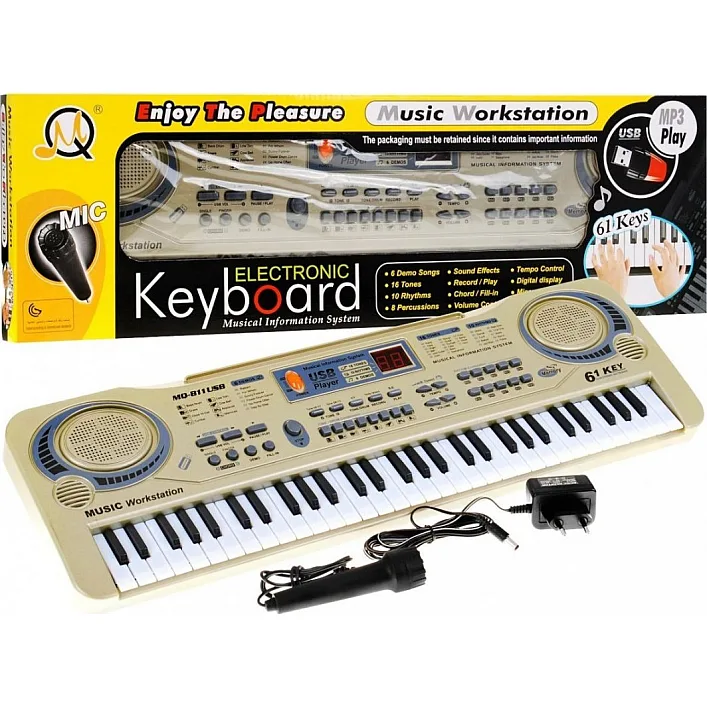 Детский синтезатор 5+ Микрофон + Запись + USB MP3