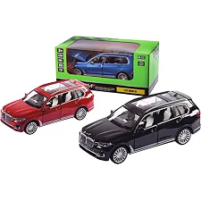 Машина металлическая 68470 "АВТОПРОМ", 3 цвета, 1:32 BMW X7, на батарейки: свет и звук, открывающаяся дверь, в коробке 18*9*8 см (Маш8470)