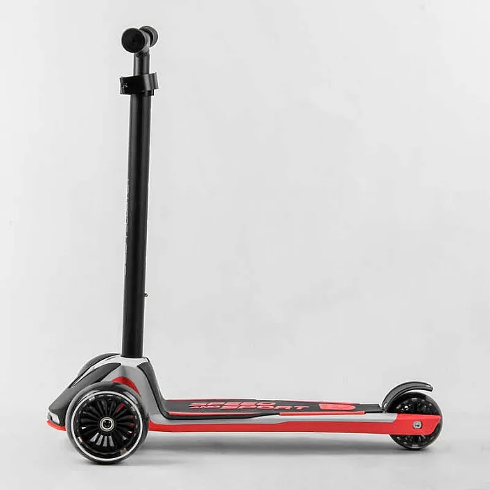 Самокат трехколесный Best Scooter HW-00505 MAXI (6) съемный алюминиевый руль, передние колеса PU 120х45мм. заднее 80х50мм, со светом, в коробке