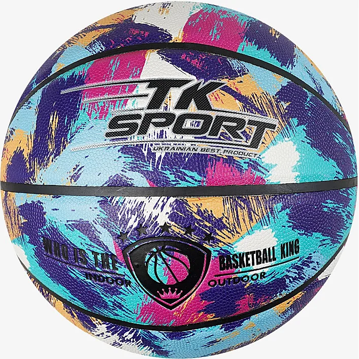 Мяч баскетбольный C 70357 (50) "TK Sport" 1 вид, 550 граммов, материал PU, размер №7, (поставляется накачанным на 90)