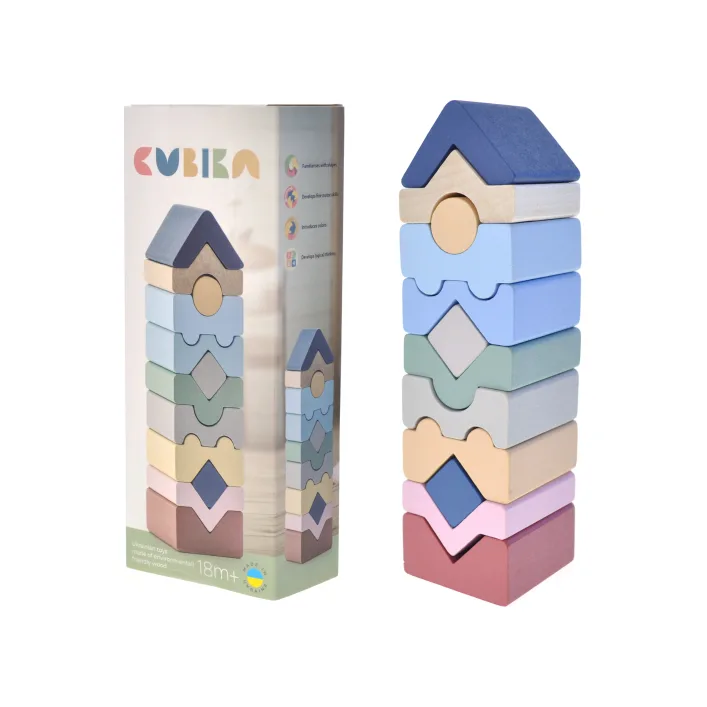 Деревянная игрушка "Пирамидка LD-22/Tower LD-22" 16099 CUBIKA (Дер3249)