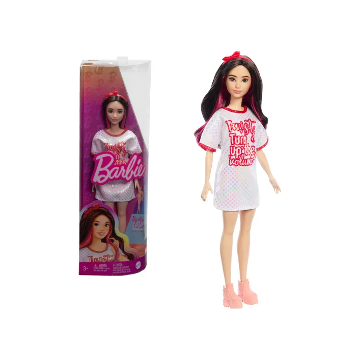 Кукла Barbie "Модница" в блестящем платье-футболке HRH12 (Лял4563)