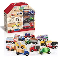 Набор грузовиков Guidecraft Block Play к Дороге из дерева, 12 шт. (G6718)