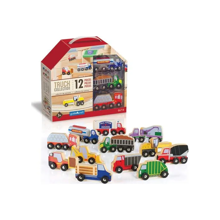 Набор грузовиков Guidecraft Block Play к Дороге из дерева, 12 шт. (G6718)