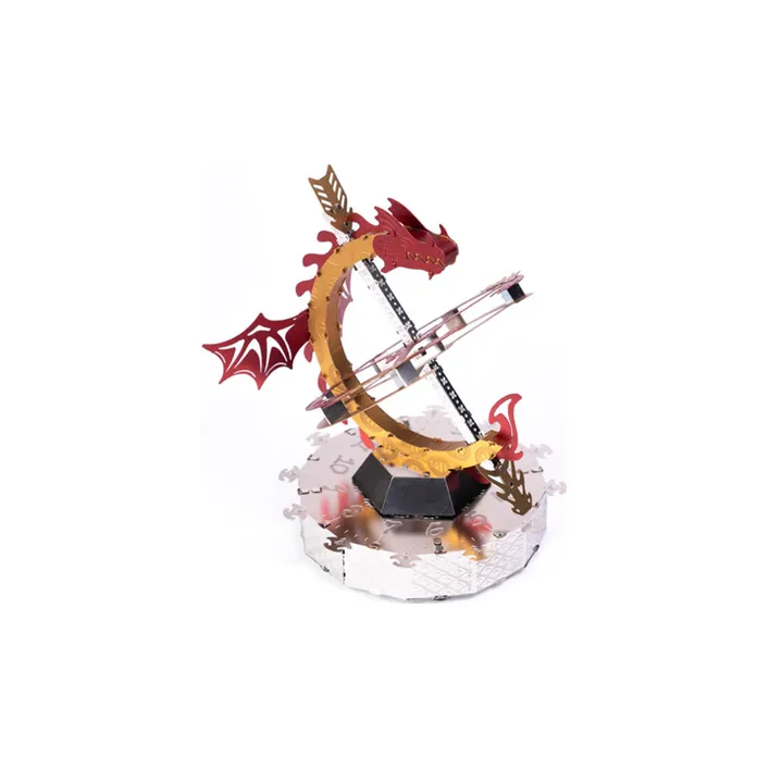 Коллекционная модель-конструктор Metal Time Sun Chaser Dragon Stand Clock Солнечные часы (MT025)