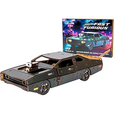 Деревянный 3D конструктор "Fast Furous" Puz-62519 125 дет., черный цвет р. модели 21*8*5 см PuzzleOk (Дер2519)