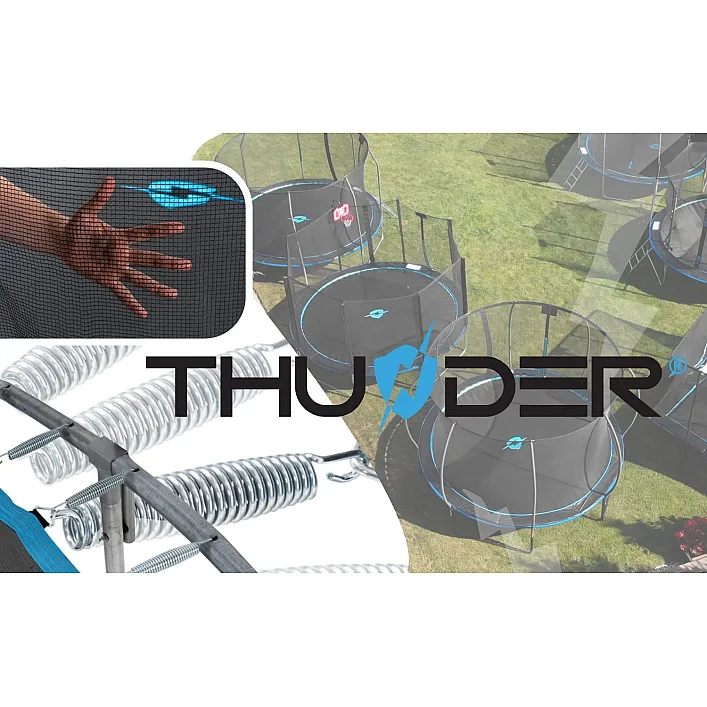 Батут THUNDER OUTSIDE PRO с наружной сеткой 8 футов 244 см черно-голубой