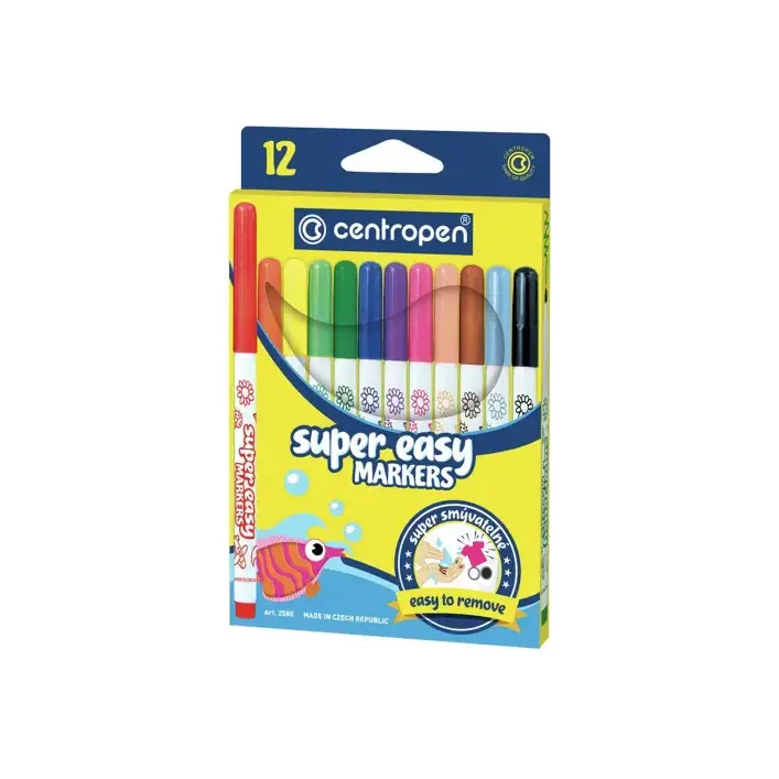 Фломастеры Centropen 2580 SUPER EASY 12 цветов (Кнц2580)