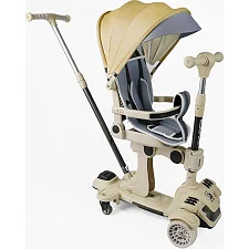 Самокат 5в1 "Skyper" BL-83655(4) колеса PU125х40 мм со светом, с капюшоном, поворотное сиденье, с ДОП. КОЛЕСАМИ, защитный бампер, в коробке