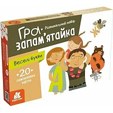 Дитячі розвивальні картки "Веселі букви" 1664002, 20 карток