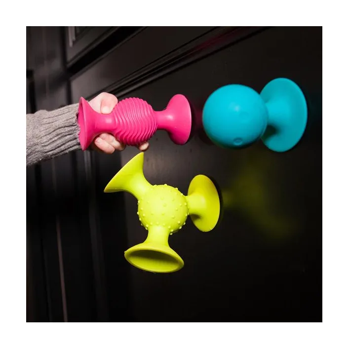 Набор сенсорных погремушек на присосках Fat Brain Toys pipSquigz 3 шт. (F089ML)
