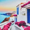 Алмазная мозаика "Розовые улицы набережной" 30х30 см