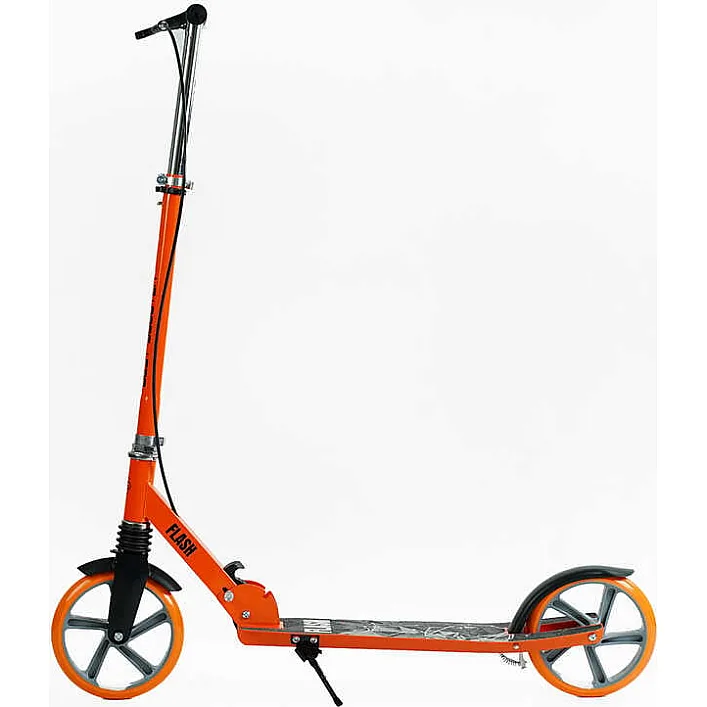Самокат двухколесный "Best Scooter" FL-80811 (4) стальная рама, ручной тормоз, колеса PU 200мм, 1 амортизатор передний, в коробке