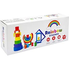 Деревянная игрушка "Радуга-балансир" C15025, 27 разноцветных фигур