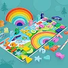Деревянная игрушка Центр развивающий MD 1647 рыбалка, цифры, слова рус/рус