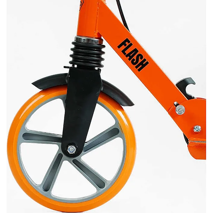 Самокат двухколесный "Best Scooter" FL-80811 (4) стальная рама, ручной тормоз, колеса PU 200мм, 1 амортизатор передний, в коробке