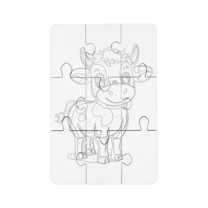 Деревянный пазл-раскраска "Коровка" А5 Puz-22936 PuzzleOK (Дер9936)