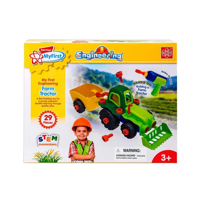 Конструктор Edu-Toys Трактор с шуруповертом 29 деталей (JS030)