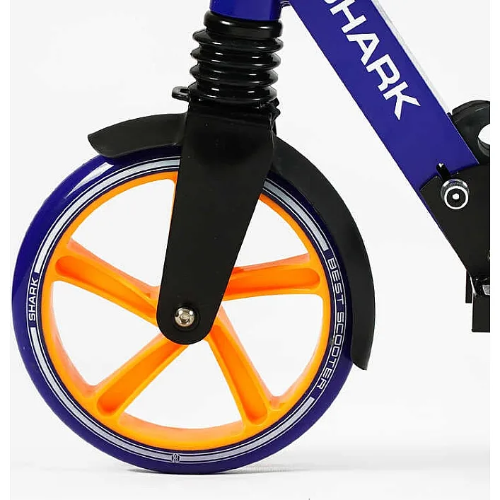 Самокат двухколесный "Best Scooter" SH-10042(4) "SHARK", с ручным тормозом, зажим руля, колеса PU - 20 см, 1 амортизатор, в коробке
