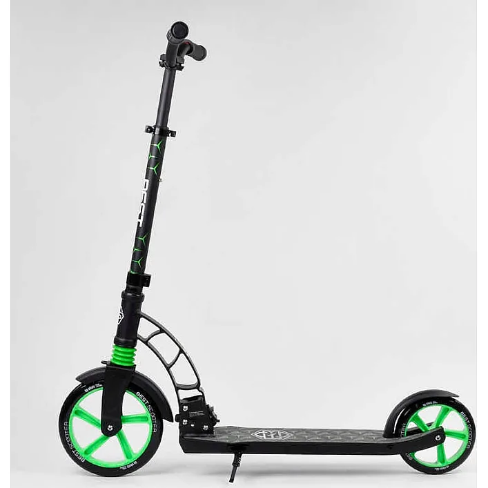 Самокат двухколесный "Best Scooter" 62798 (2) колеса PU, d переднего колеса - 230мм, d заднего колеса - 180мм, 1 амортизатор передний, в коробке