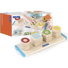 Деревянная логическая пирамидка Guidecraft Manipulatives Фигуры на резьбе (G6901)