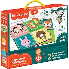 Настольная игра с пластиковыми картами «Fisher Price. Картинки половинки» VT2100-09 VladiToys