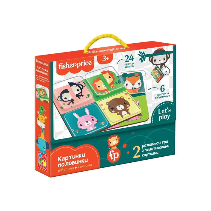 Настольная игра с пластиковыми картами «Fisher Price. Картинки половинки» VT2100-09 VladiToys