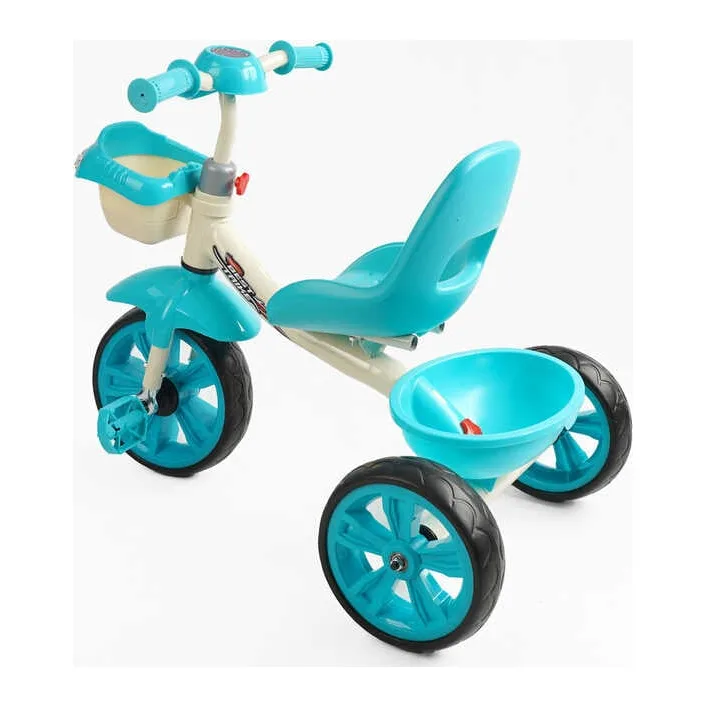 Велосипед 3-х колесный BS-60985 "Best Trike" (1) колеса EVA переднее 10', заднее 8', стальная рама, УКР. ВЗУЧИВАНИЕ, корзина, в коробке