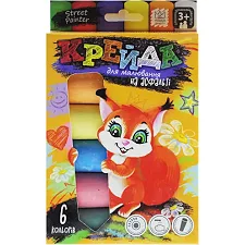 Мел для рисования на асфальте большой 6 шт MEL-01-04U DANKO (Нас1512)