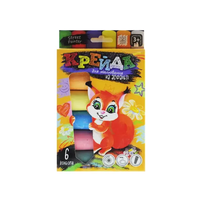 Мел для рисования на асфальте большой 6 шт MEL-01-04U DANKO (Нас1512)