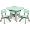 Детский столик с двумя стульями NEW TABLE-5 бежево-мятный