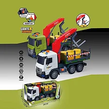 Машина музична 687-60 B (24/2) 2 кольори, підсвічування, звукові ефекти, інерція, рухомі деталі, муляжі вантажу, в коробці, ВИДАЄТЬСЯ МІКС