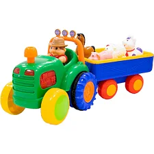 Игровой набор ТРАКТОР С ТРЕЙЛЕРОМ 063180 KIDDI SMART (свет, украинский) (Муз2504)