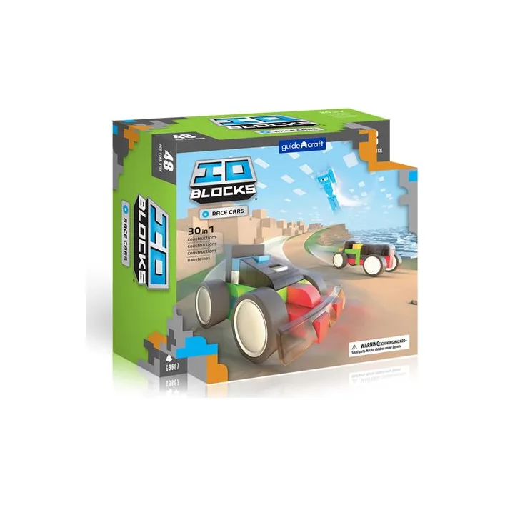 Конструктор Guidecraft IO Blocks Гоночные машины с дополненной 3d реальностью, 48 деталей (G9607)