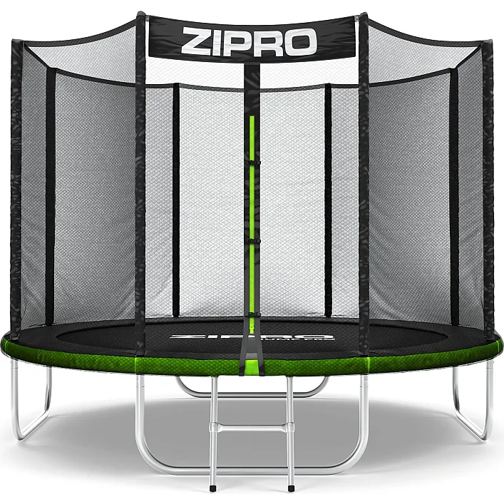 Батут Zipro Jump Pro з зовнішньою сіткою 8 футів 252 см чорно-зелений