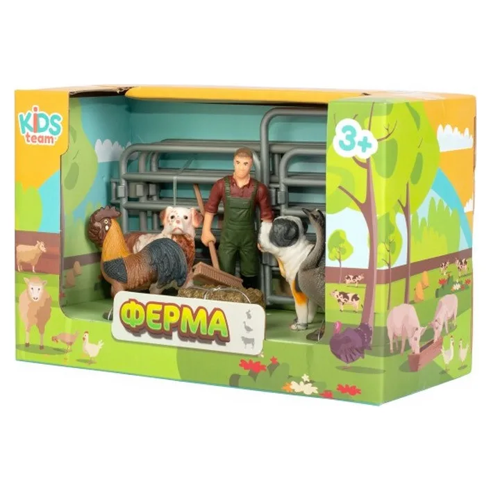Дитячий іграшковий набір "Ферма" Q9899-X14_1 собаки, гусак, півень