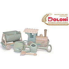 Поезд конструктор с песочным набором №1 Eco Green арт 013222/01eco Doloni (Укр1420)