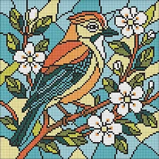 Алмазная мозаика "Витраж. Сойка" ©art_selena_ua AMO8317, 30х30 см