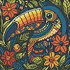 Алмазна мозаїка - "Вітраж. Тукан" ©art_selena_ua, 30х30см