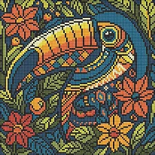 Алмазная мозаика - "Витраж. Тукан" ©art_selena_ua, 30х30см