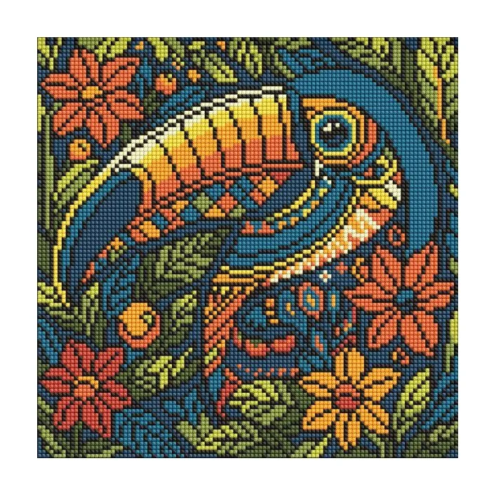 Алмазна мозаїка - "Вітраж. Тукан" ©art_selena_ua, 30х30см