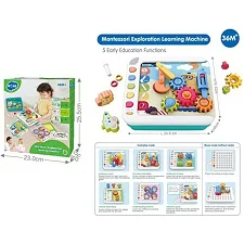 Логическая игра HE 898700 (12) "Hola", озвучивание англ. языке, шестерни, фигурки животных, геометрические фигуры, цвета, карточки, в коробке