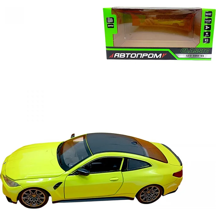 Іграшка машина мет. 1:24 BMW M4, батар., світло, звук, відкр. двері
