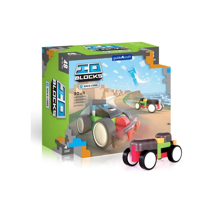 Конструктор Guidecraft IO Blocks Гоночные машины с дополненной 3d реальностью, 48 деталей (G9607)