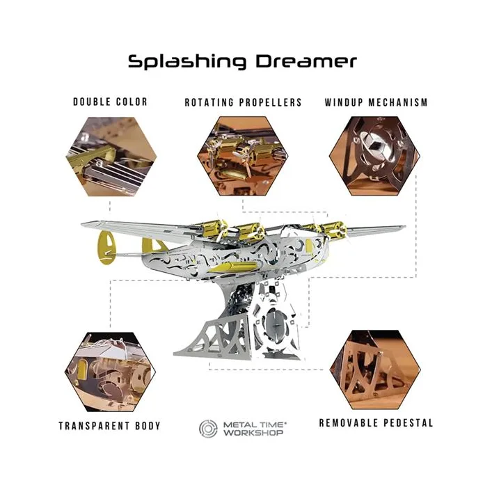 Колекційна модель-конструктор Metal Time Splashing Dreamer Боїнг-314 механічний (MT053)