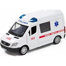 Автомодель - MERCEDES-BENZ SPRINTER БЫСТРАЯ ПОМОЩЬ 250295 в коробке TechnoDrive (Маш4120)