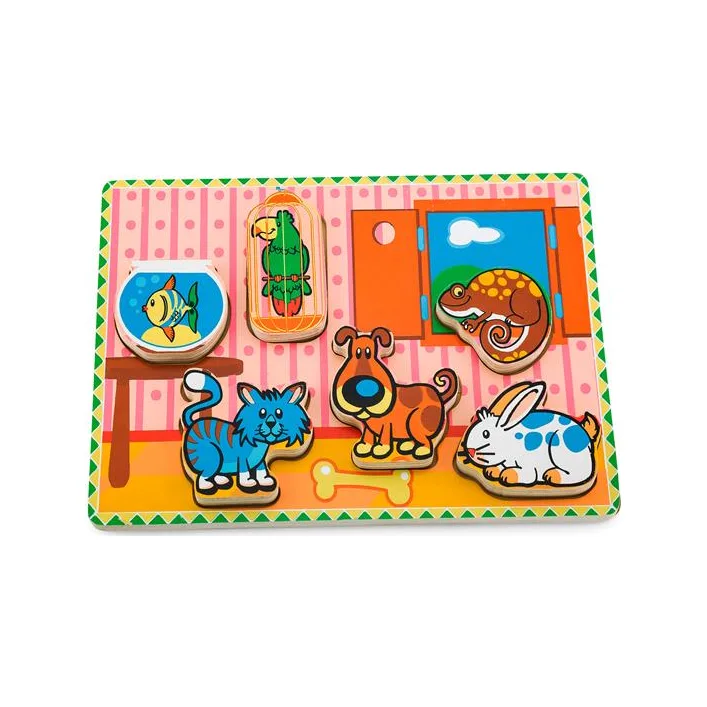 Деревянная рамка-вкладыш Viga Toys Домашние питомцы (56440)