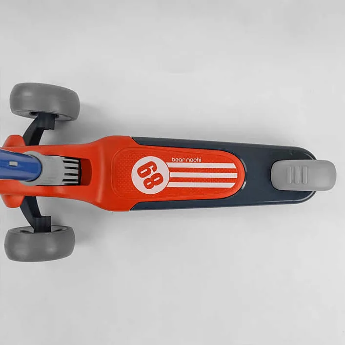 Самокат трехколесный RS-9119 (6) Best Scooter, КРАСНЫЙ, складной алюминиевый руль, 3 колеса PU со светом, d=120*50мм