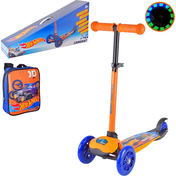 Дитячий самокат Hot Wheels Bambi LS2212 з рюкзачком 17х20 см