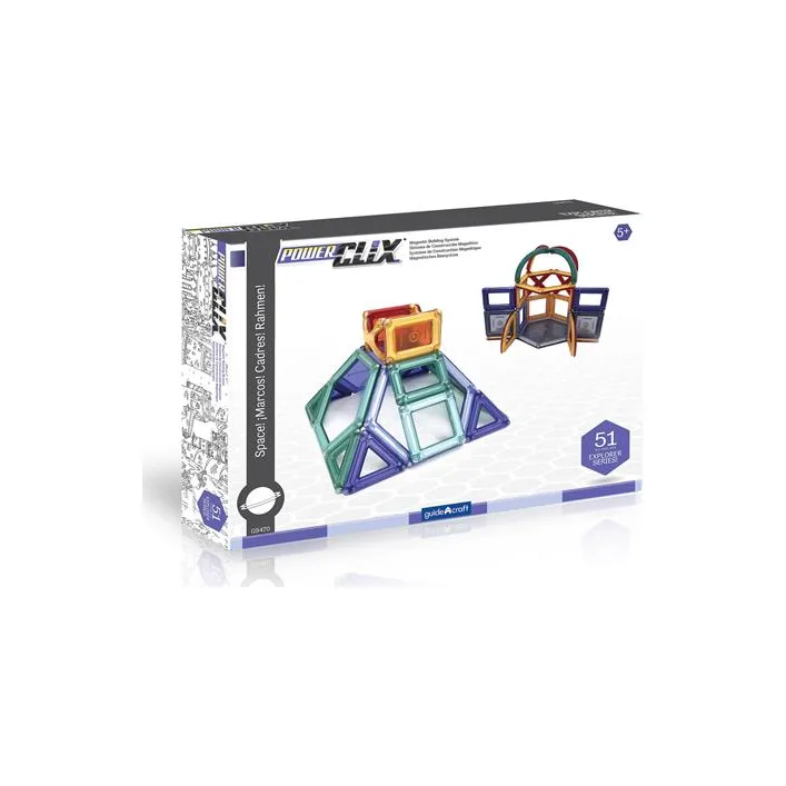 Магнитный конструктор Guidecraft PowerClix Explorer Архитектура, 52 детали (G9472)